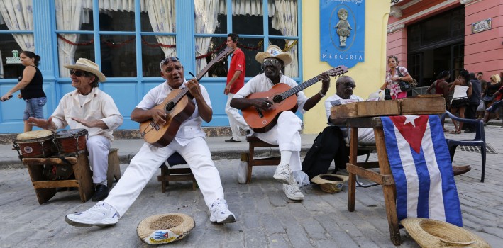 CUBA - FOR NEWS:  Sights of Havana, Cuba, Friday, December 20, 2014.  PICTURED:   Musicians perform on the streets of Old Havana.  (Angel Chevrestt, 646.314.3206)